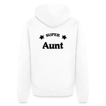 Super Aunt - Unisex Premium Bio Zip Hoodie - Weiß - Hinten - Thijin (182cm)