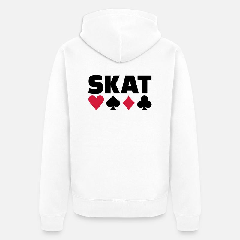 Skat - Unisex Premium Bio Zip Hoodie - Weiß