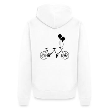 (tandem_luftballons) - Unisex Premium Bio Zip Hoodie - Weiß - Hinten - Thijin (182cm)