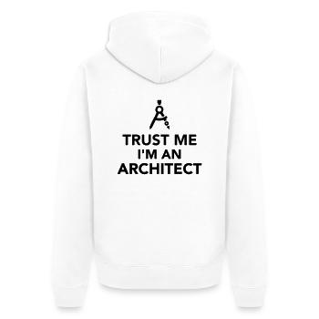 Architekt - Unisex Premium Bio Zip Hoodie - Weiß - Hinten - Thijin (182cm)