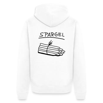 Spargel - Spargelzeit - Unisex Premium Bio Zip Hoodie - Weiß - Hinten - Thijin (182cm)