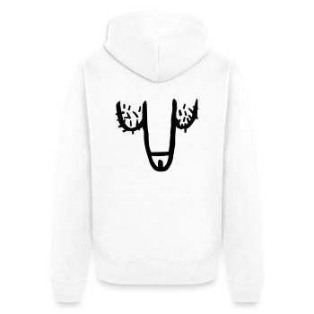Penis - Unisex Premium Bio Zip Hoodie - Weiß - Hinten - Thijin (182cm)