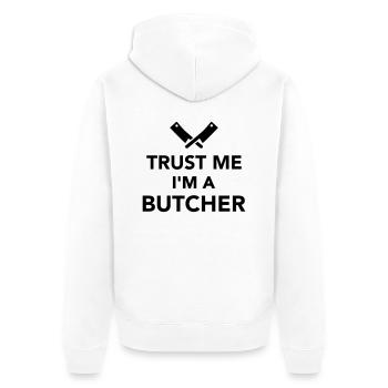 Trust me I'm a Butcher - Veste à capuche bio Premium Unisexe - blanc - Dos - Thijin (182cm)