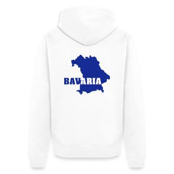Bavaria (ID: 002007) - Unisex Premium Bio Zip Hoodie - Weiß - Hinten - Thijin (182cm)