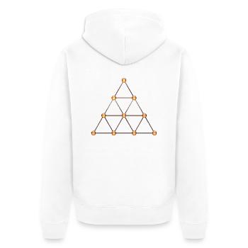 Tetraktys, Pythagore, géométrie sacrée, Matrix - Veste à capuche bio Premium Unisexe - blanc - Dos - Thijin (182cm)