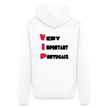 Very important _portugais - Unisex Premium Organic Zip Hoodie - white - Back - Thijin (182cm)