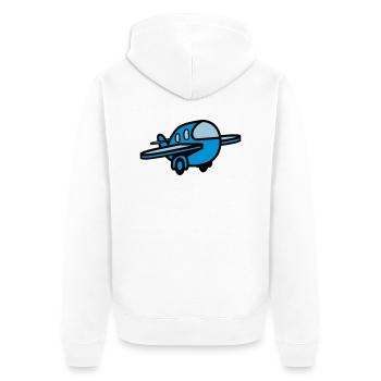 Spielzeug Flugzeug Kind Baby - Unisex Premium Bio Zip Hoodie - Weiß - Hinten - Thijin (182cm)