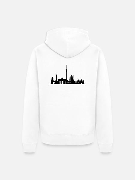 Berlin Skyline - Unisex Premium Bio Zip Hoodie - Weiß