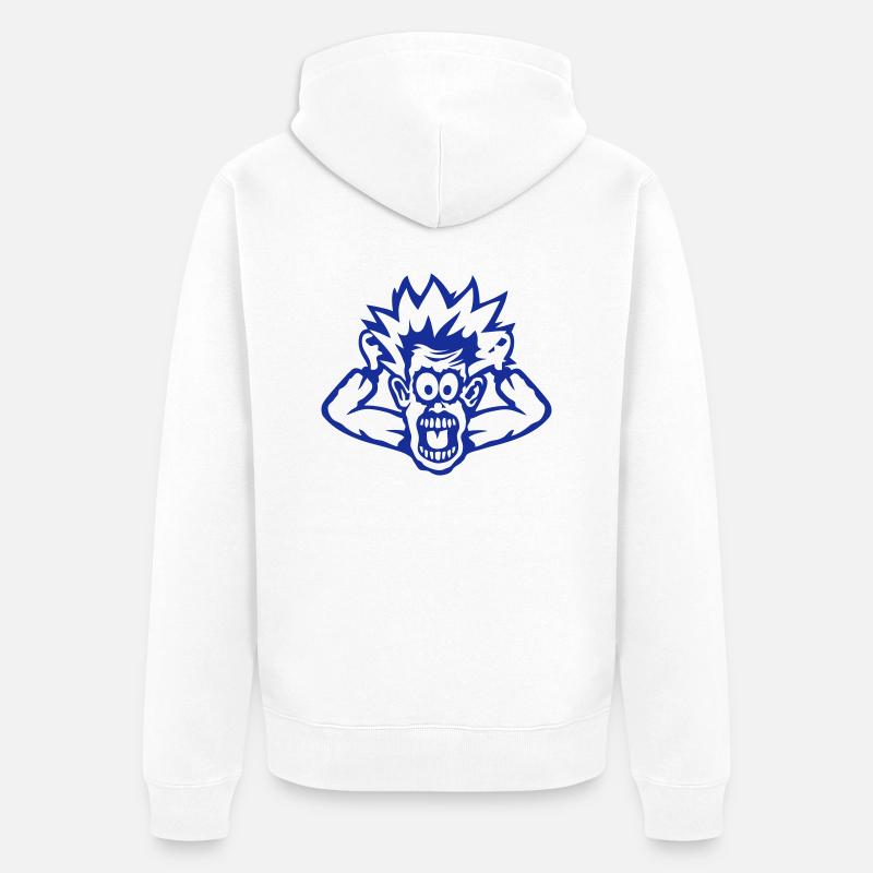 panique panic arrache cheveux personnage - Veste à capuche bio Premium Unisexe - blanc