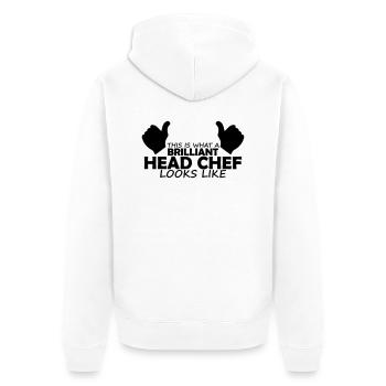 brilliant head chef - Unisex Premium Organic Zip Hoodie - white - Back - Thijin (182cm)