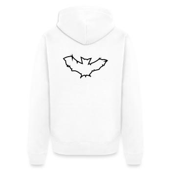 cool design muster logo symbol bat fledermaus blit - Unisex Premium Bio Zip Hoodie - Weiß - Hinten - Thijin (182cm)