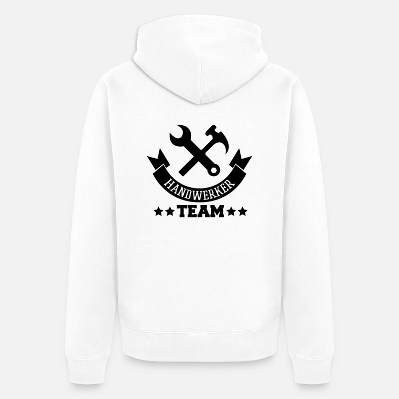handwerker_team - Unisex Premium Bio Zip Hoodie - Weiß