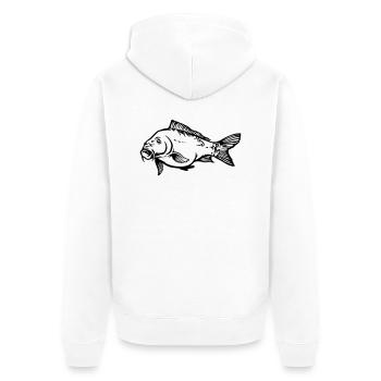 karfen4 - Unisex Premium Bio Zip Hoodie - Weiß - Hinten - Thijin (182cm)