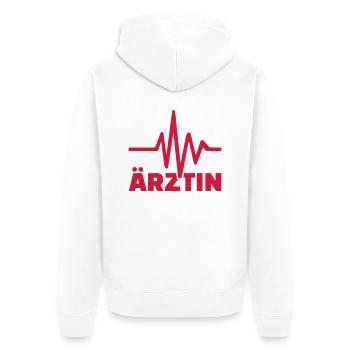 Ärztin - Unisex Premium Bio Zip Hoodie - Weiß - Hinten - Thijin (182cm)