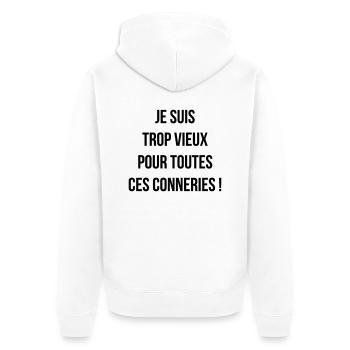 Cinema / Film / Zitat / TV-Serie - Unisex Premium Bio Zip Hoodie - Weiß - Hinten - Thijin (182cm)