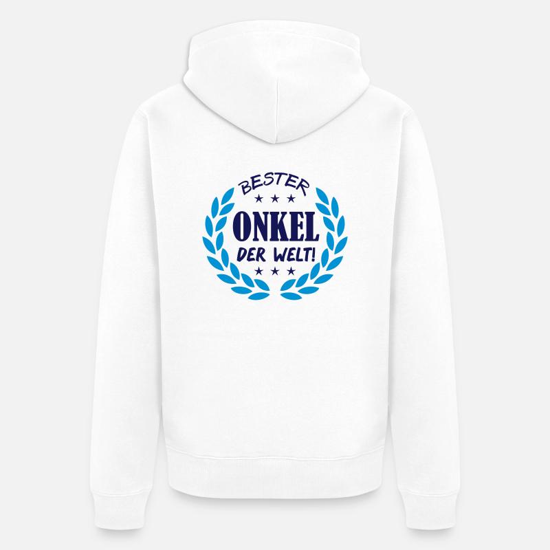 bester_onkel_der_welt_2 - Unisex Premium Bio Zip Hoodie - Weiß