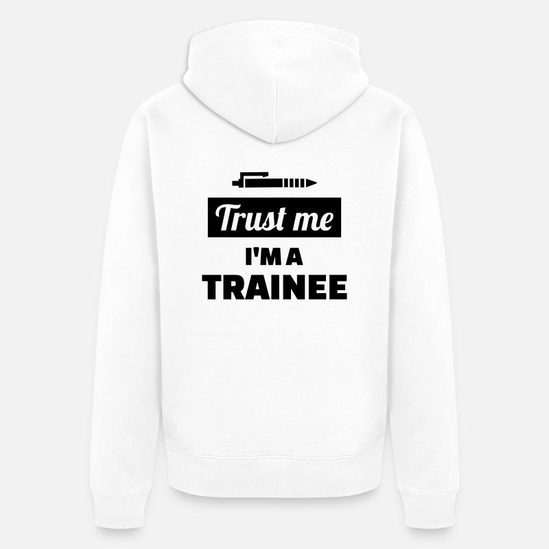 Trainee - Unisex Premium Bio Zip Hoodie - Weiß
