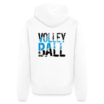 graffiti drops spray stamp pattern cool volleyball - Unisex Premium Organic Zip Hoodie - white - Back - Thijin (182cm)
