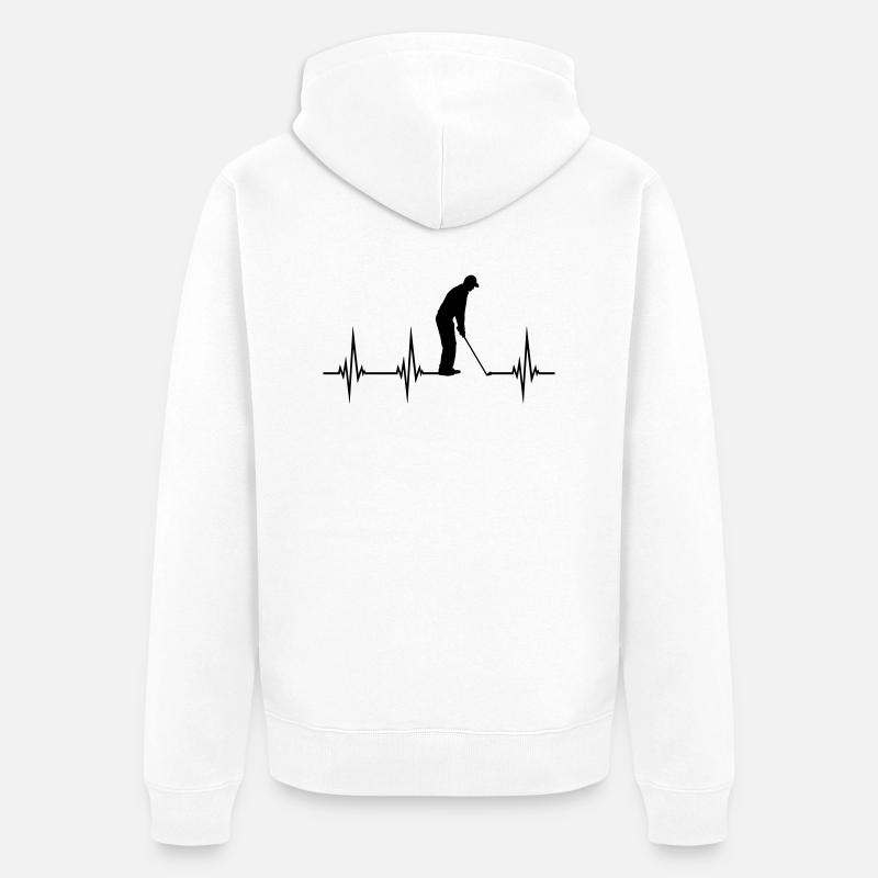 Pulse EKG golf - Veste à capuche bio Premium Unisexe - blanc