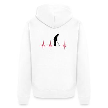 EKG Golf spielen - Unisex Premium Bio Zip Hoodie - Weiß - Hinten - Thijin (182cm)