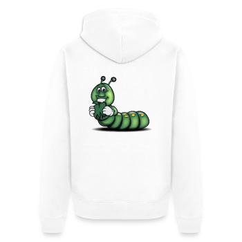 raupe süss liebc apfel - Unisex Premium Bio Zip Hoodie - Weiß - Hinten - Thijin (182cm)