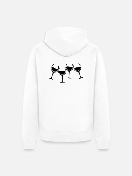 glaeser anstossen - Unisex Premium Bio Zip Hoodie - Weiß