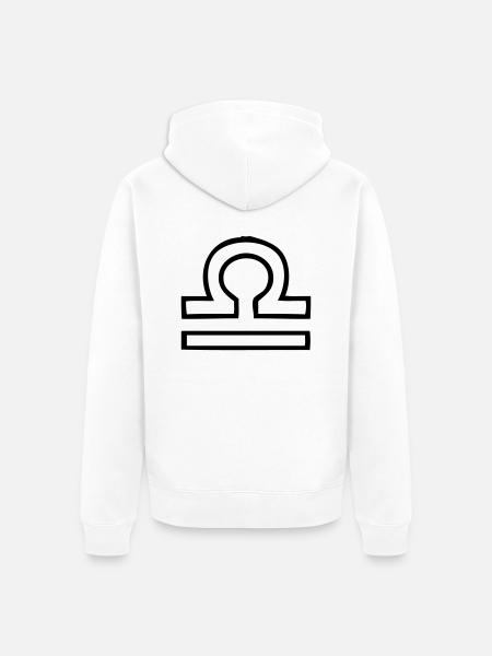 Waage Sternzeichen - Unisex Premium Bio Zip Hoodie - Weiß