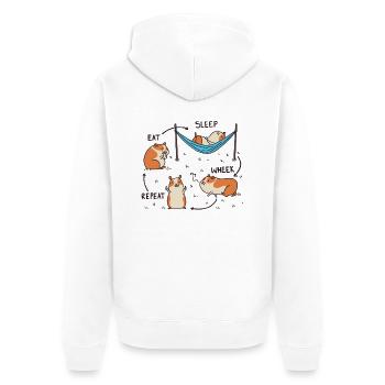 Guinea pig - Unisex Premium Organic Zip Hoodie - white - Back - Thijin (182cm)