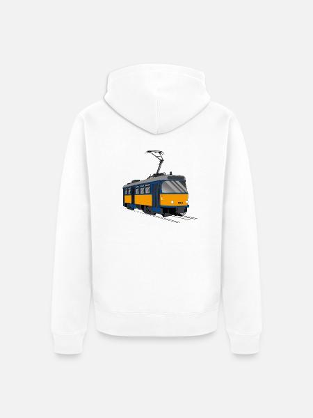 T4D Straßenbahn T4D-MT Strassenbahn Geschenk - Unisex Premium Bio Zip Hoodie - Weiß
