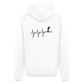 Biathlon Ski - Unisex Premium Organic Zip Hoodie - white - Back - Thijin (182cm)