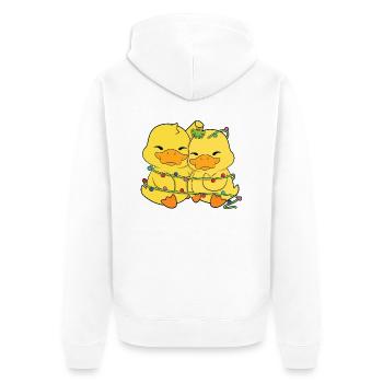Ducks Christmas Lights - Unisex Premium Organic Zip Hoodie - white - Back - Thijin (182cm)