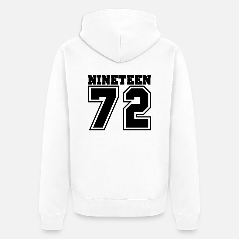 1972 - Unisex Premium Bio Zip Hoodie - Weiß