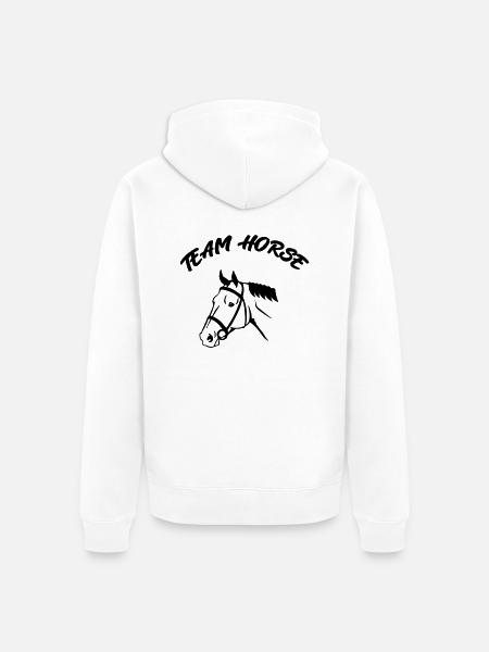 Team Horse - Unisex Premium Bio Zip Hoodie - Weiß