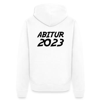 Abitur 2023 - Unisex Premium Bio Zip Hoodie - Weiß - Hinten - Thijin (182cm)