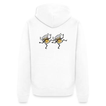 2 dancing party beers - Unisex Premium Organic Zip Hoodie - white - Back - Thijin (182cm)