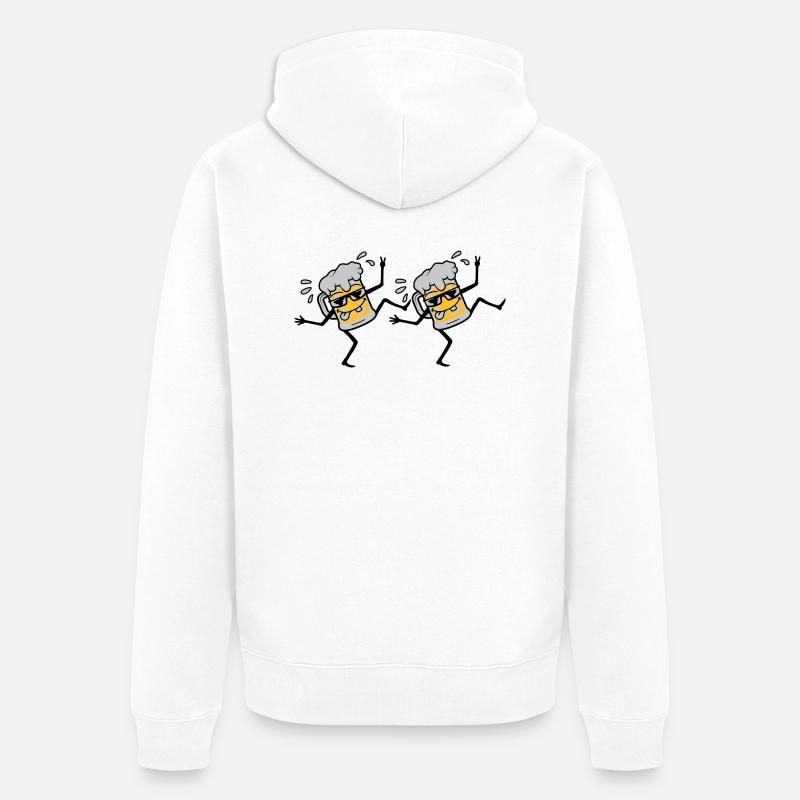 2 bières de soirée dansante - Veste à capuche bio Premium Unisexe - blanc
