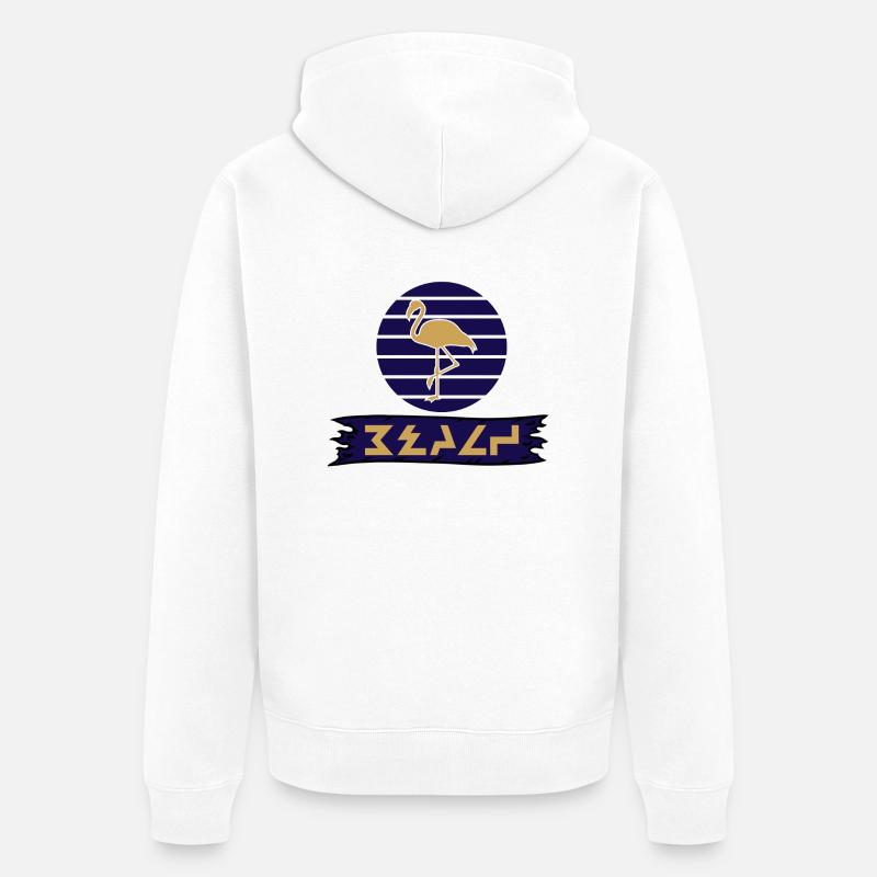 MarijnCoast Flamingo - Unisex Premium Bio Zip Hoodie - Weiß