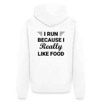 Fußball Soccer - Unisex Premium Bio Zip Hoodie - Weiß - Hinten - Thijin (182cm)