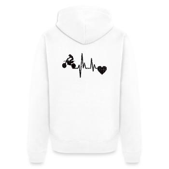 Motocycliste Motorcross Cadeau Moto Cyclomoteur - Veste à capuche bio Premium Unisexe - blanc - Dos - Thijin (182cm)