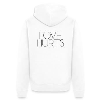 l’amour blesse l’amour police drôle dire - Veste à capuche bio Premium Unisexe - blanc - Dos - Thijin (182cm)