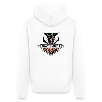 Save earth - Unisex Premium Bio Zip Hoodie - Weiß - Hinten - Thijin (182cm)
