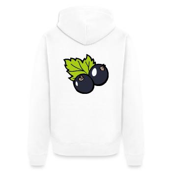 Cassis BlackCurrant Funny Gift Fruit - Unisex Premium Organic Zip Hoodie - white - Back - Thijin (182cm)
