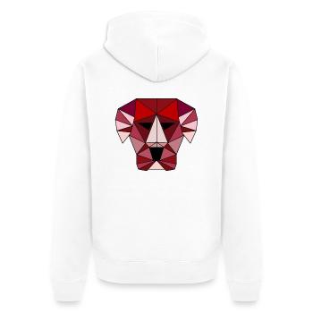 roter Hund - Unisex Premium Bio Zip Hoodie - Weiß - Hinten - Thijin (182cm)