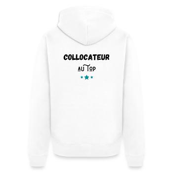 collocateur au top idée cadeau - Veste à capuche bio Premium Unisexe - blanc - Dos - Thijin (182cm)