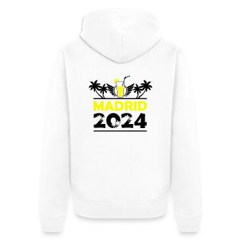 Madrid 2024 - Unisex Premium Organic Zip Hoodie - white - Back - Thijin (182cm)
