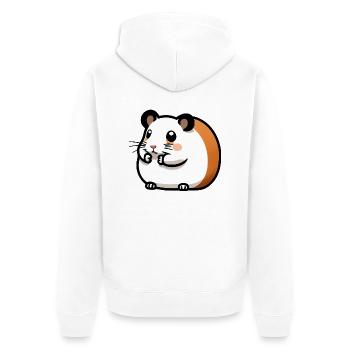 Mignon Cartoon Hamster Love Pet 4 - Veste à capuche bio Premium Unisexe - blanc - Dos - Thijin (182cm)
