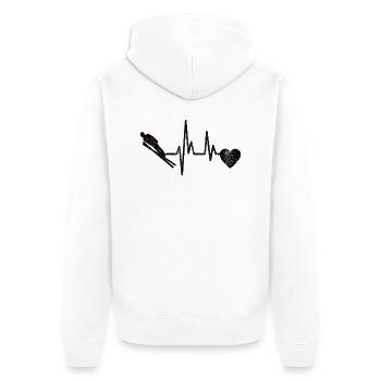 Ski jumpers Ski flying Ski Wintersport Ski jumping - Unisex Premium Organic Zip Hoodie - white - Back - Thijin (182cm)