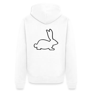 Rabbit - Unisex Premium Organic Zip Hoodie - white - Back - Thijin (182cm)