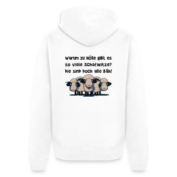 Schaf I Schafe I Witz I Witze I coole Sprüche - Unisex Premium Bio Zip Hoodie - Weiß - Hinten - Thijin (182cm)