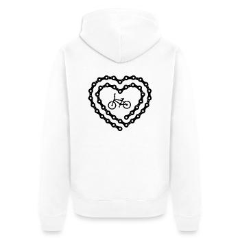 Triathlon Swim Bike Run Marathon - Unisex Premium Bio Zip Hoodie - Weiß - Hinten - Thijin (182cm)